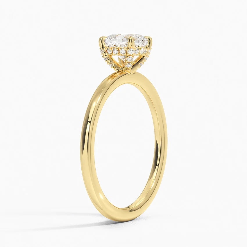 1.15 Karat Cushion Kesim Hidden Halo Tasarım Tektaş Laboratuvar Pırlanta Yüzük - Gilora - Bold Diamonds