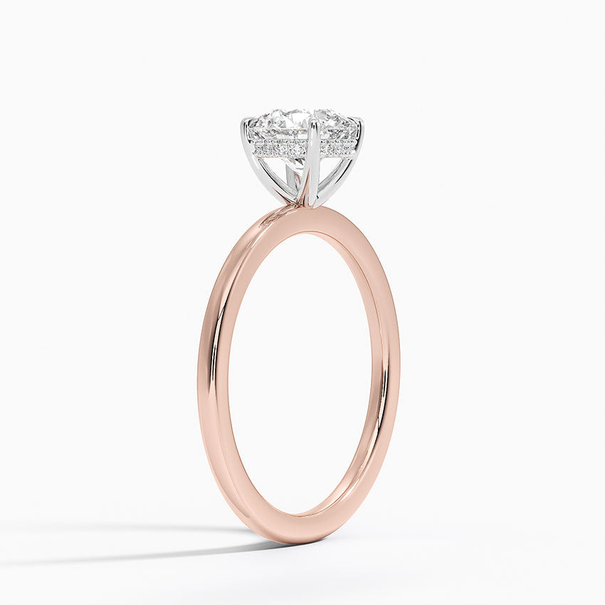 1.10 Karat Hidden Halo Tasarım Tektaş Laboratuvar Pırlanta Yüzük 18K - Elora - Bold Diamonds