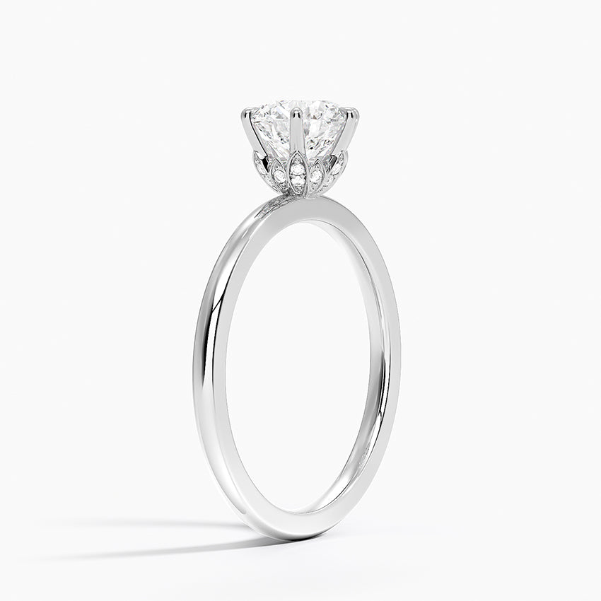 Altı Tırnak 1.15 Karat Hidden Halo Tasarım Tektaş Laboratuvar Pırlanta Yüzük - Delora - Bold Diamonds