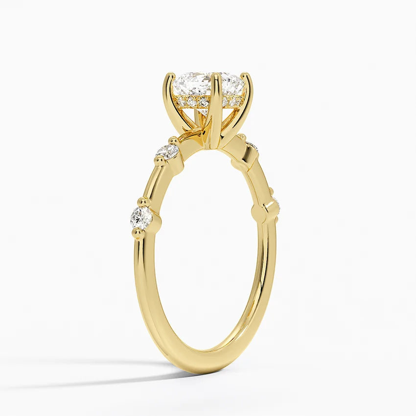 1.60 Carat Princess Halo Design Solitaire Lab Diamond Ring 18K - Florina