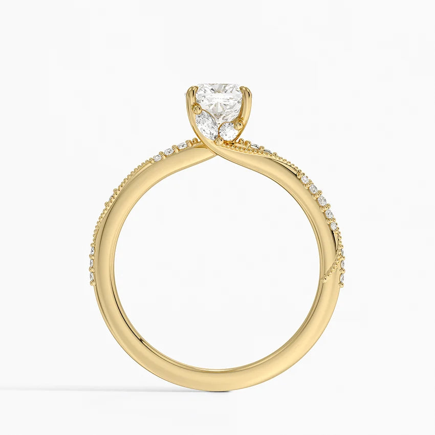 1.25 Karat Cushion Kesim Hidden Halo Tasarım Tektaş Laboratuvar Pırlanta Yüzük 18K - Melora - Bold Diamonds