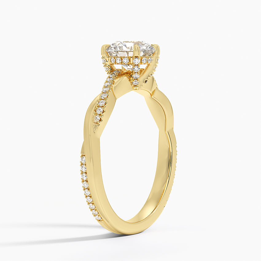 1.25 Karat Hidden Halo Tasarım Tektaş Laboratuvar Pırlanta Yüzük 18K - Talora - Bold Diamonds