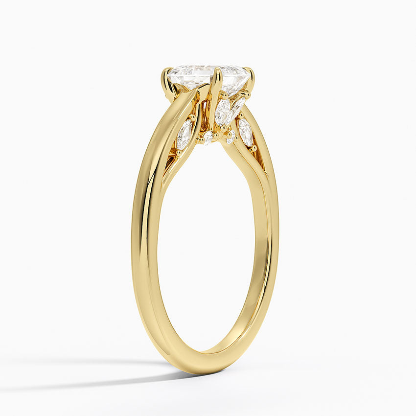 1.30 Asscher Kesim Hidden Halo Tasarım Tektaş Laboratuvar Pırlanta Yüzük - Dalara