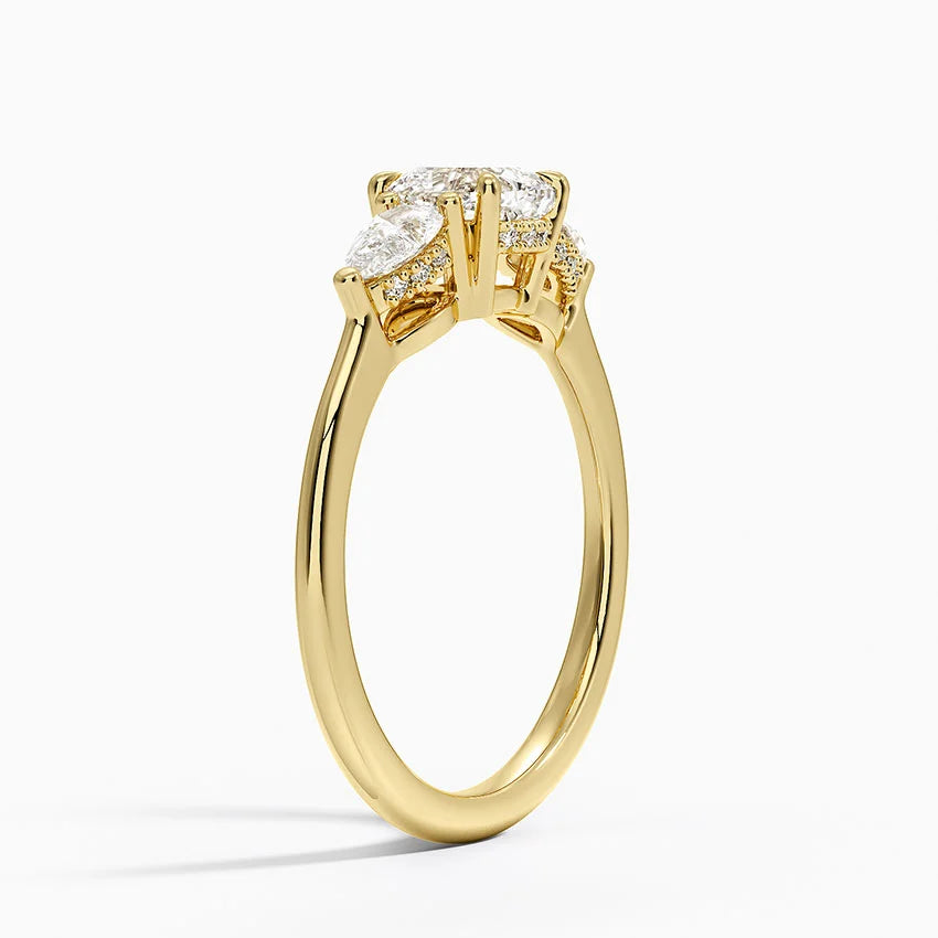 1.60 Carat Princess Halo Design Solitaire Lab Diamond Ring 18K - Florina