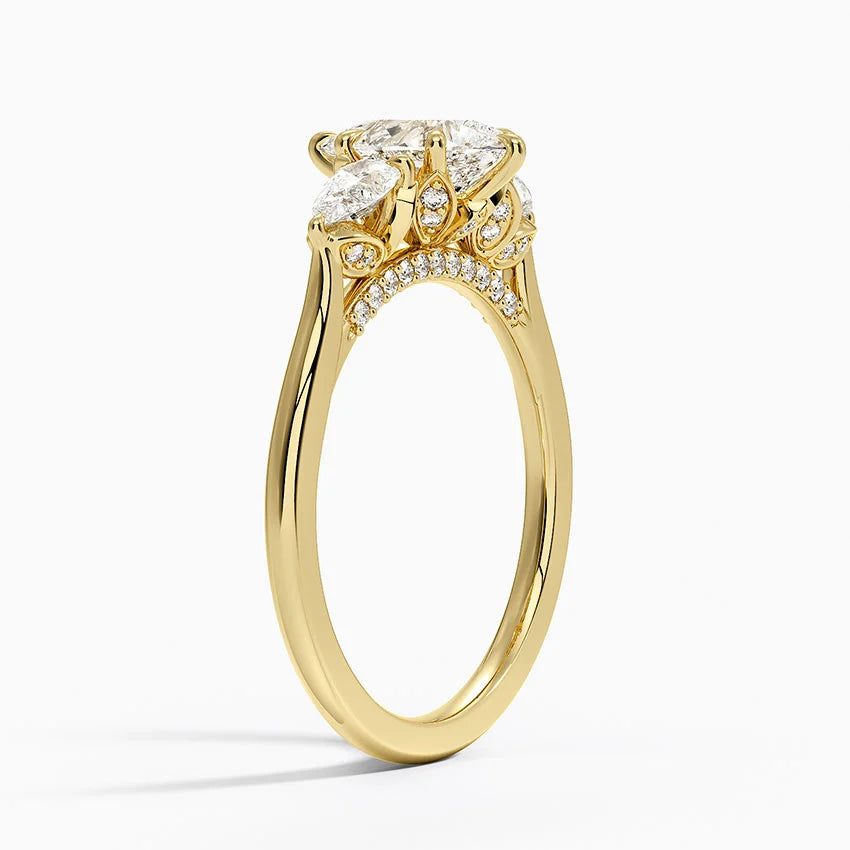 1.60 Carat Princess Halo Design Solitaire Lab Diamond Ring 18K - Florina