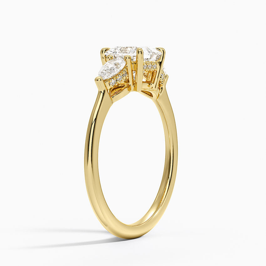 1.60 Carat Princess Halo Design Solitaire Lab Diamond Ring 18K - Florina