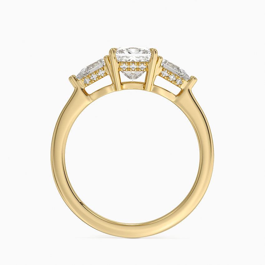1.60 Carat Princess Halo Design Solitaire Lab Diamond Ring 18K - Florina
