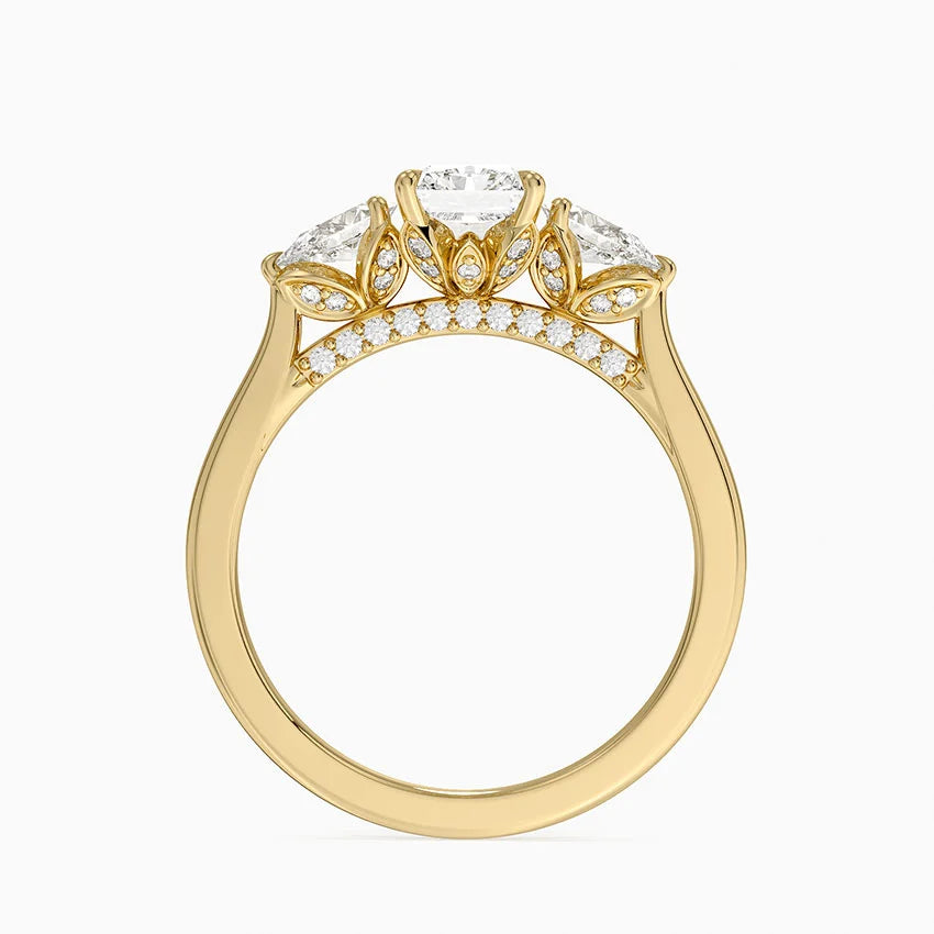 1.60 Carat Princess Halo Design Solitaire Lab Diamond Ring 18K - Florina