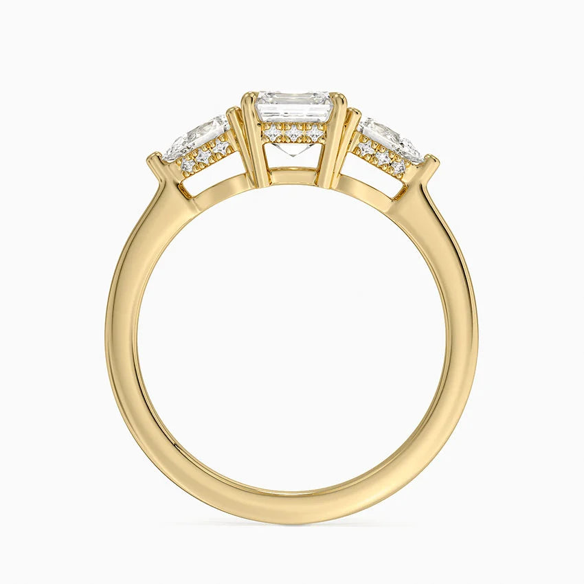 1.60 Carat Princess Halo Design Solitaire Lab Diamond Ring 18K - Florina