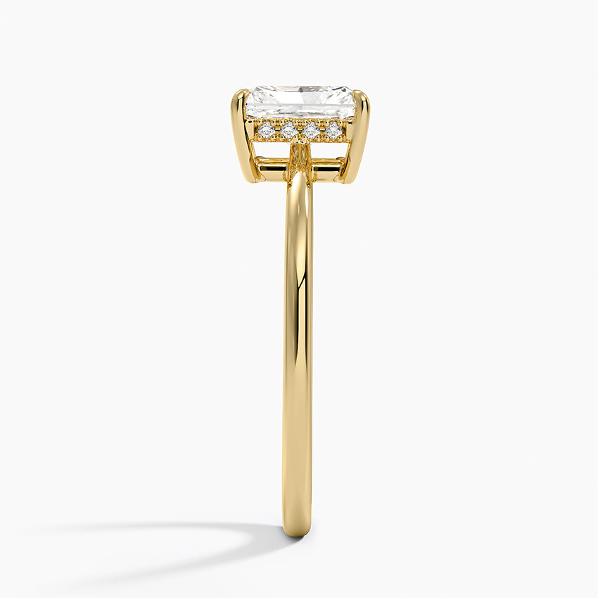 1.10 Karat Radiant Kesim Hidden Halo Tasarım Tektaş Laboratuvar Pırlanta Yüzük - Monaco