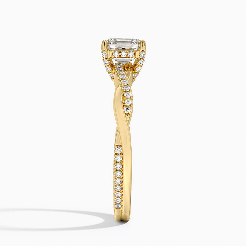 1.25 Karat Asscher Kesim Hidden Halo Tasarım Tektaş Laboratuvar Pırlanta Yüzük - Riga