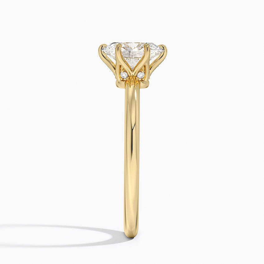 1.10 Karat Oval Kesim Hidden Halo Tasarım Tektaş Laboratuvar Pırlanta Yüzük - Bern