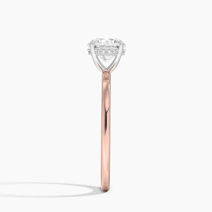 1.10 Karat Hidden Halo Tasarım Tektaş Laboratuvar Pırlanta Yüzük 18K - Elora - Bold Diamonds