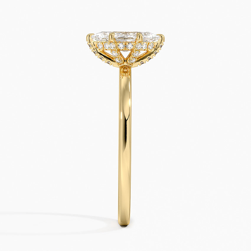 1.15 Karat Marquise Kesim Hidden Halo Tasarım Tektaş Laboratuvar Pırlanta Yüzük - Gilora - Bold Diamonds