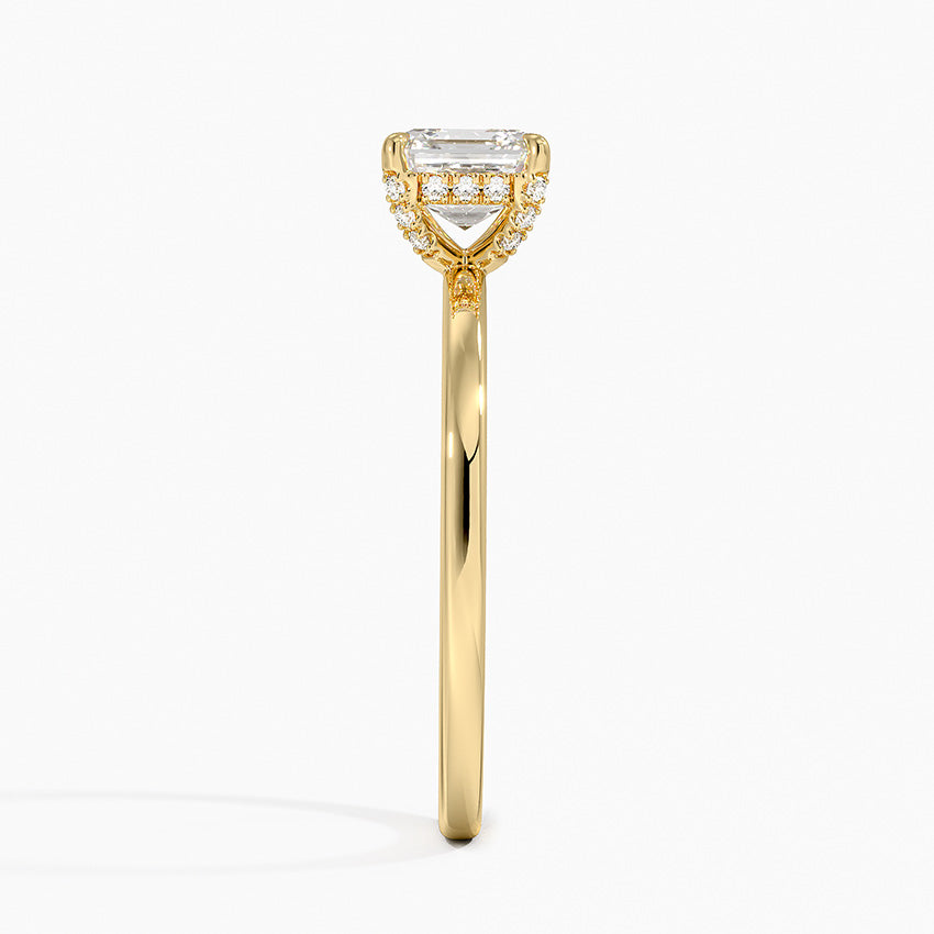1.15 Karat Asscher Kesim Hidden Halo Tasarım Tektaş Laboratuvar Pırlanta Yüzük - Valencia