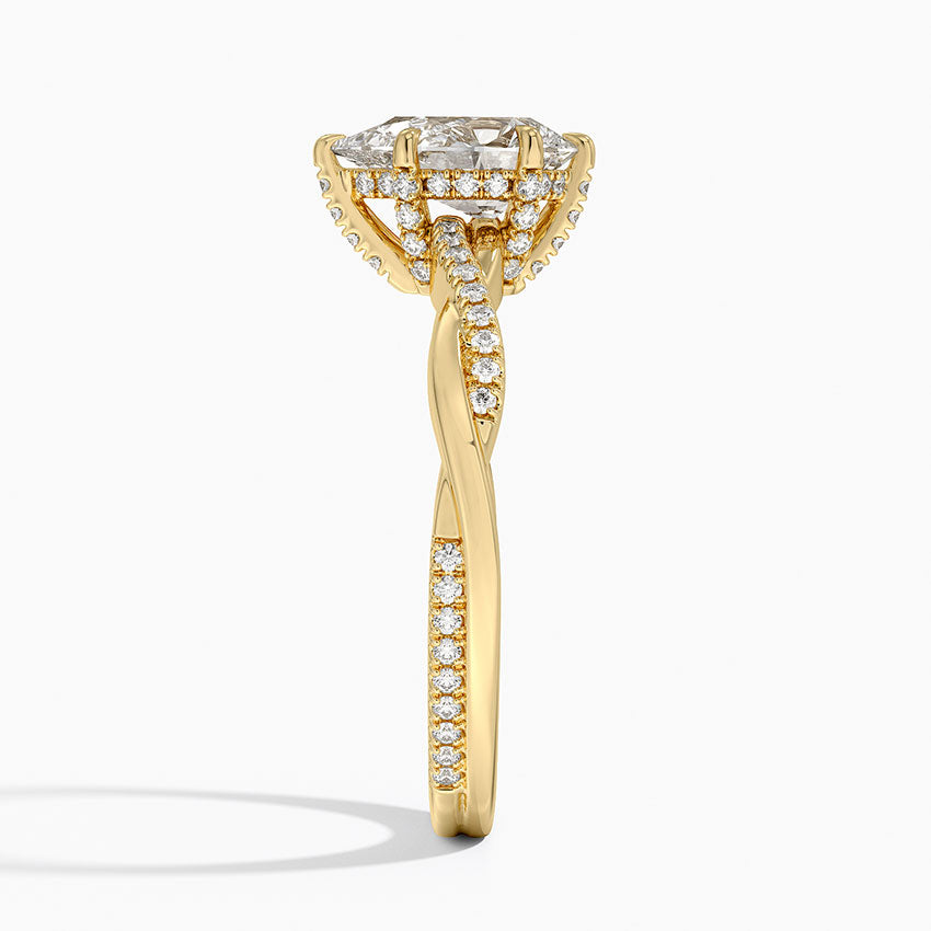 1.60 Carat Princess Halo Design Solitaire Lab Diamond Ring 18K - Florina