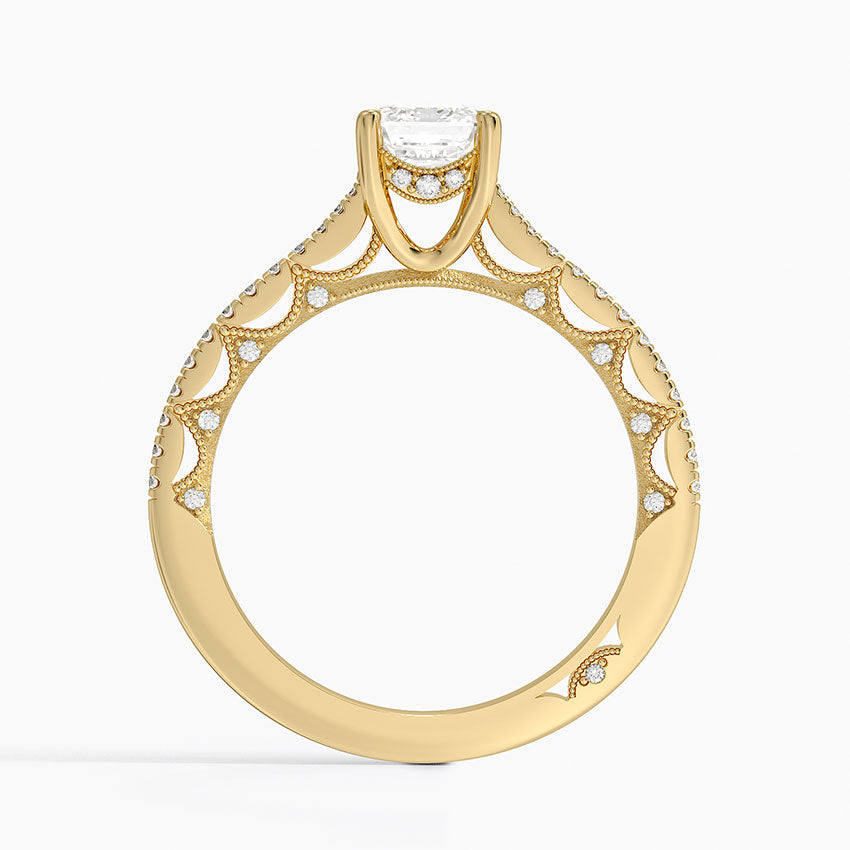1.50 Karat Emerald Kesim Halo Tasarım Tektaş Laboratuvar Pırlanta Yüzük - Dijon