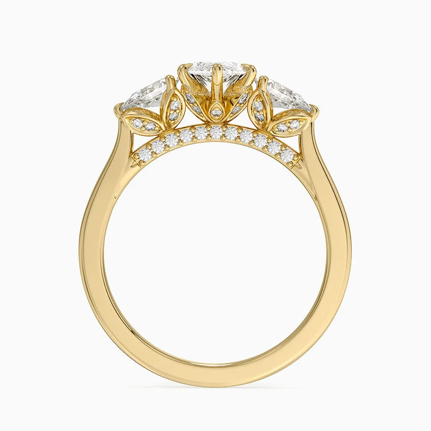 1.60 Carat Princess Halo Design Solitaire Lab Diamond Ring 18K - Florina