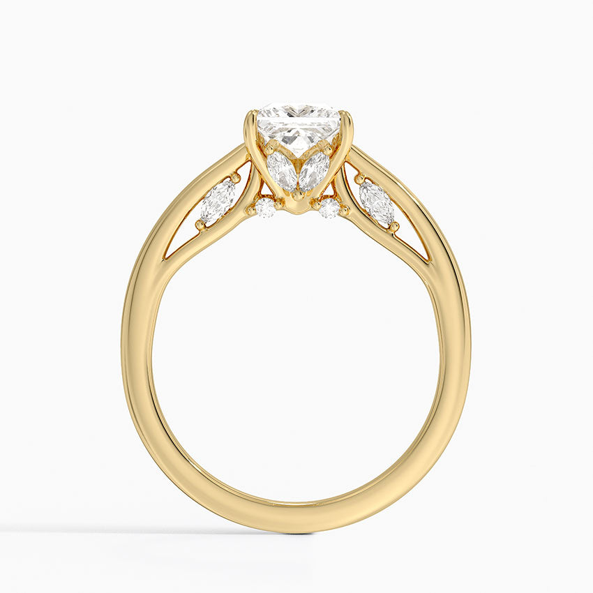 1.30 Karat Princess Kesim Hidden Halo Tasarım Tektaş Laboratuvar Pırlanta Yüzük - Salzburg