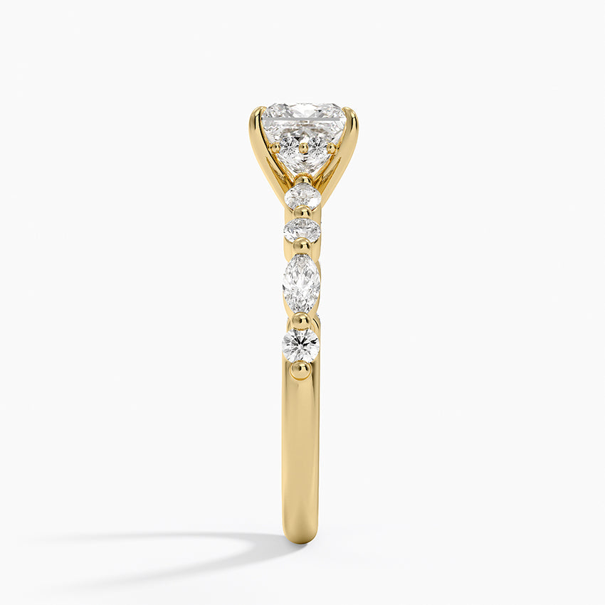 1.60 Carat Princess Halo Design Solitaire Lab Diamond Ring 18K - Florina
