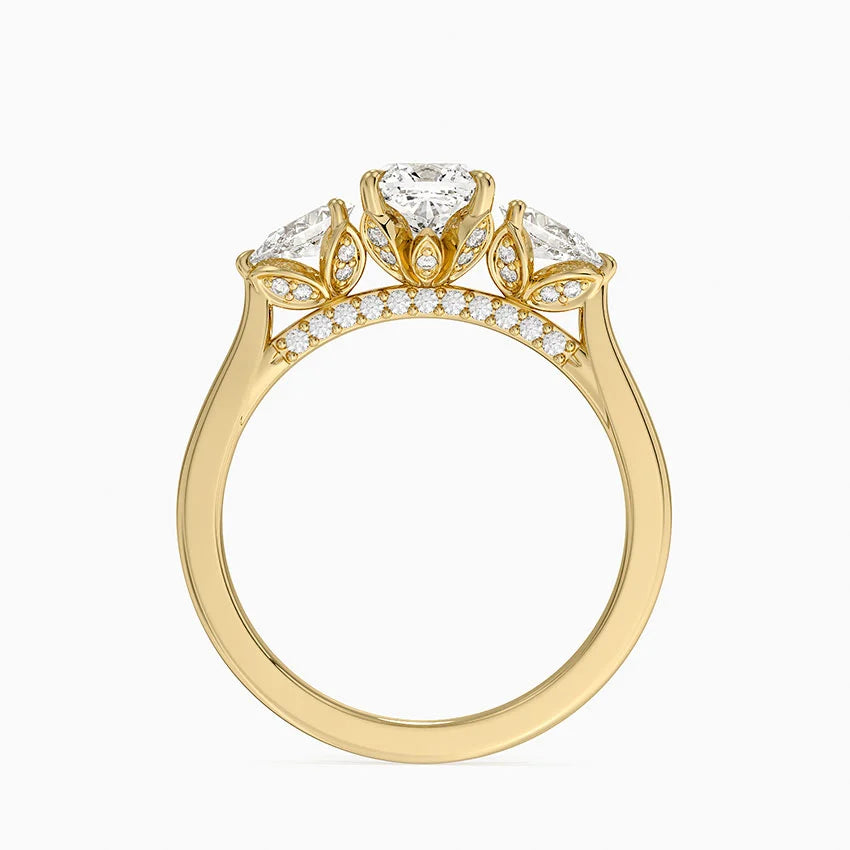 1.60 Carat Princess Halo Design Solitaire Lab Diamond Ring 18K - Florina