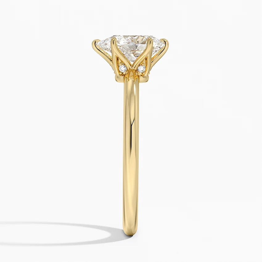 1.10 Karat Damla Kesim Hidden Halo Tasarım Tektaş Laboratuvar Pırlanta Yüzük - Bern - Bold Diamonds