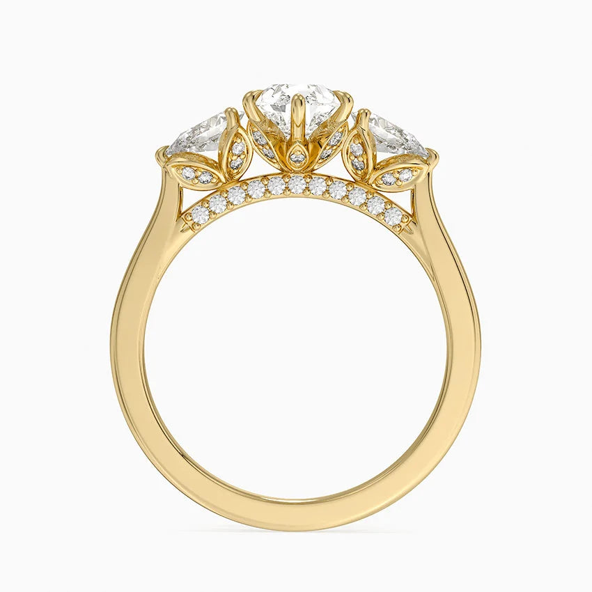 1.60 Carat Princess Halo Design Solitaire Lab Diamond Ring 18K - Florina