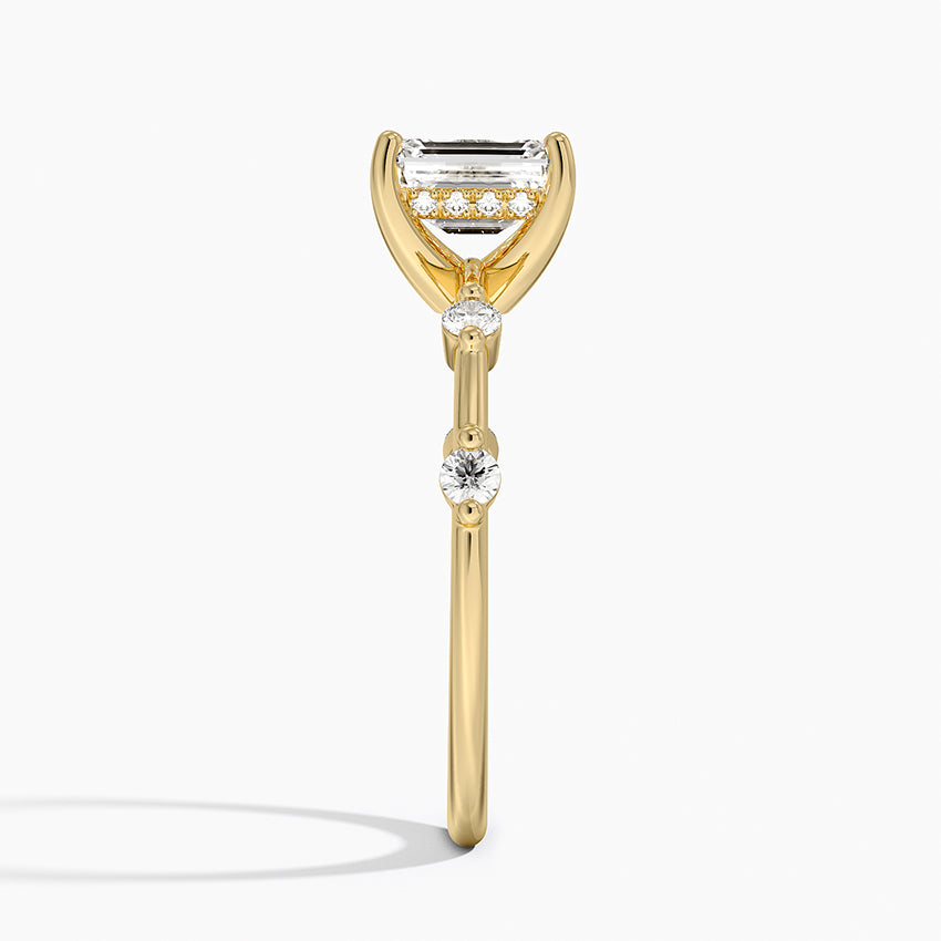 1.20 Karat Emerald Kesim Hidden Halo Tasarım Tektaş Laboratuvar Pırlanta Yüzük - Nice