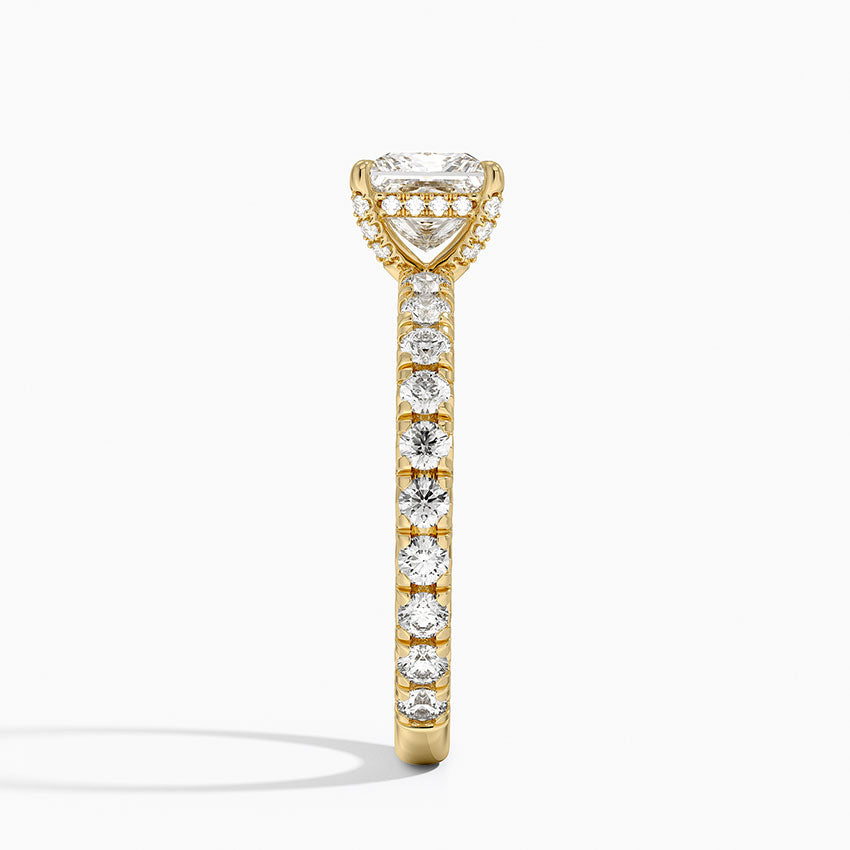1.75 Karat Prenses Kesim Hidden Halo Tasarım Tektaş Laboratuvar Pırlanta Yüzük 18K - Selora - Bold Diamonds