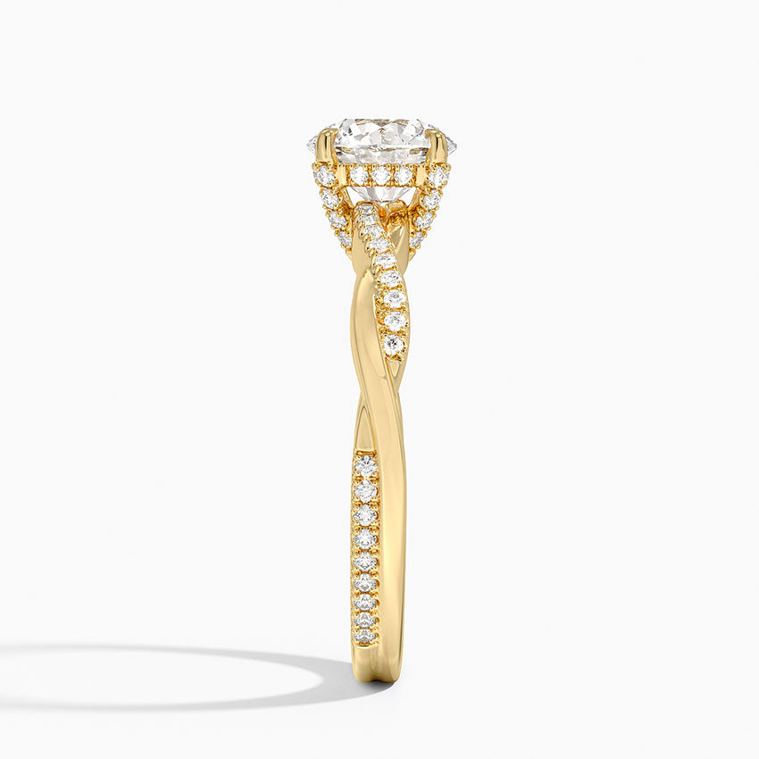1.25 Karat Hidden Halo Tasarım Tektaş Laboratuvar Pırlanta Yüzük 18K - Talora - Bold Diamonds