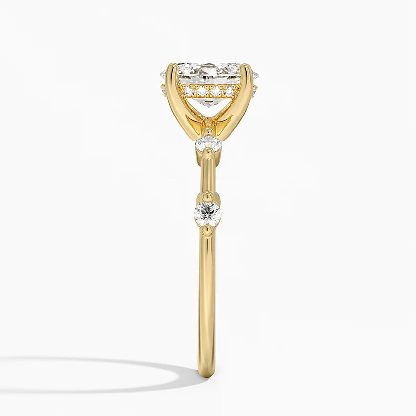 1.20 Karat Oval Kesim Hidden Halo Tasarım Tektaş Laboratuvar Pırlanta Yüzük - Nice