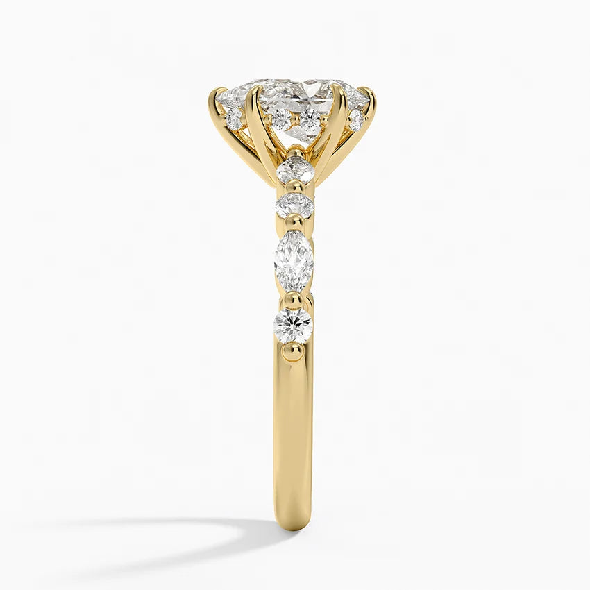 1.60 Carat Princess Halo Design Solitaire Lab Diamond Ring 18K - Florina