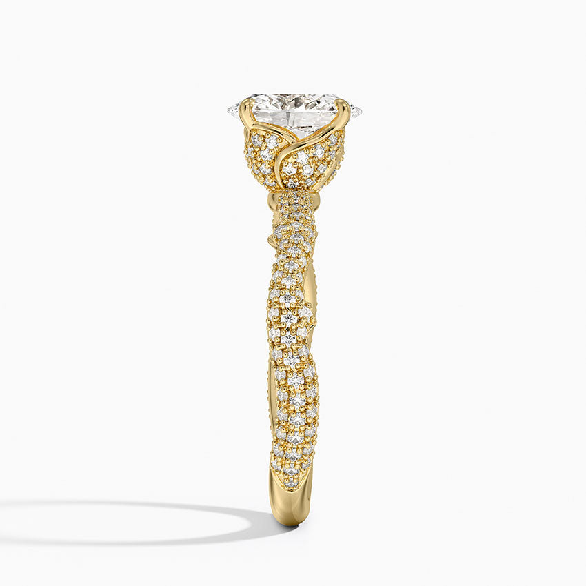 1.75 Karat Oval Kesim Hidden Halo Tasarım Tektaş Laboratuvar Pırlanta Yüzük - Sorrento