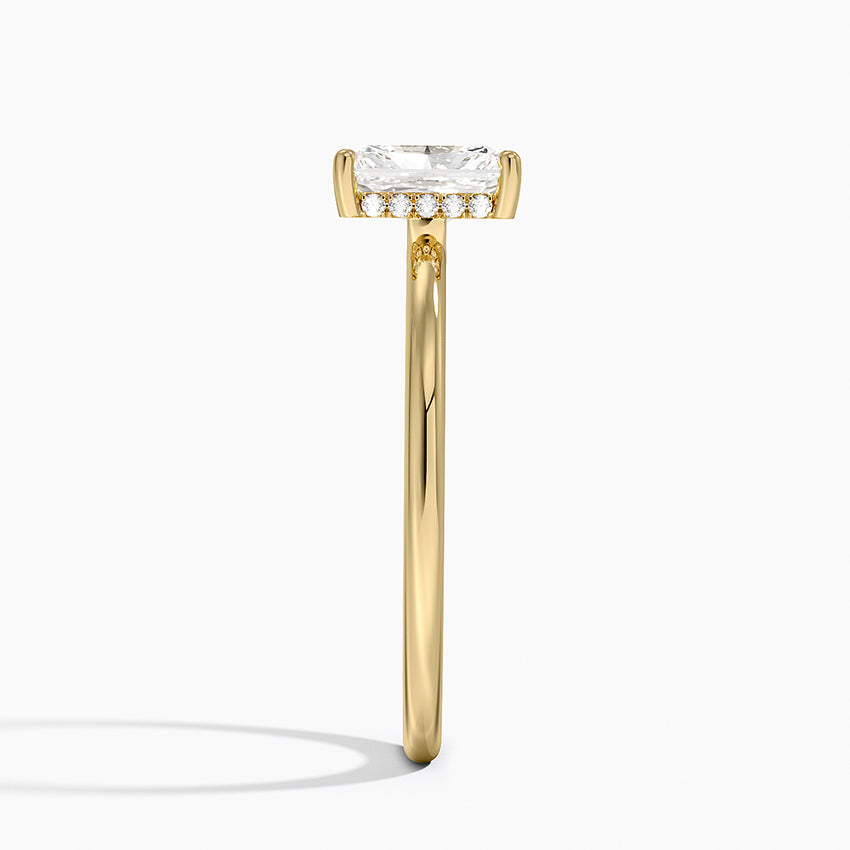 1.10 Karat Radiant Kesim Hidden Halo Tasarım Tektaş Laboratuvar Pırlanta Yüzük - Lucerne