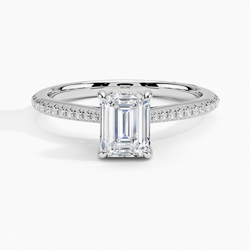 1.25 Karat Emerald Hidden Halo Tasarım Tektaş Laboratuvar Pırlanta Yüzük - Torino