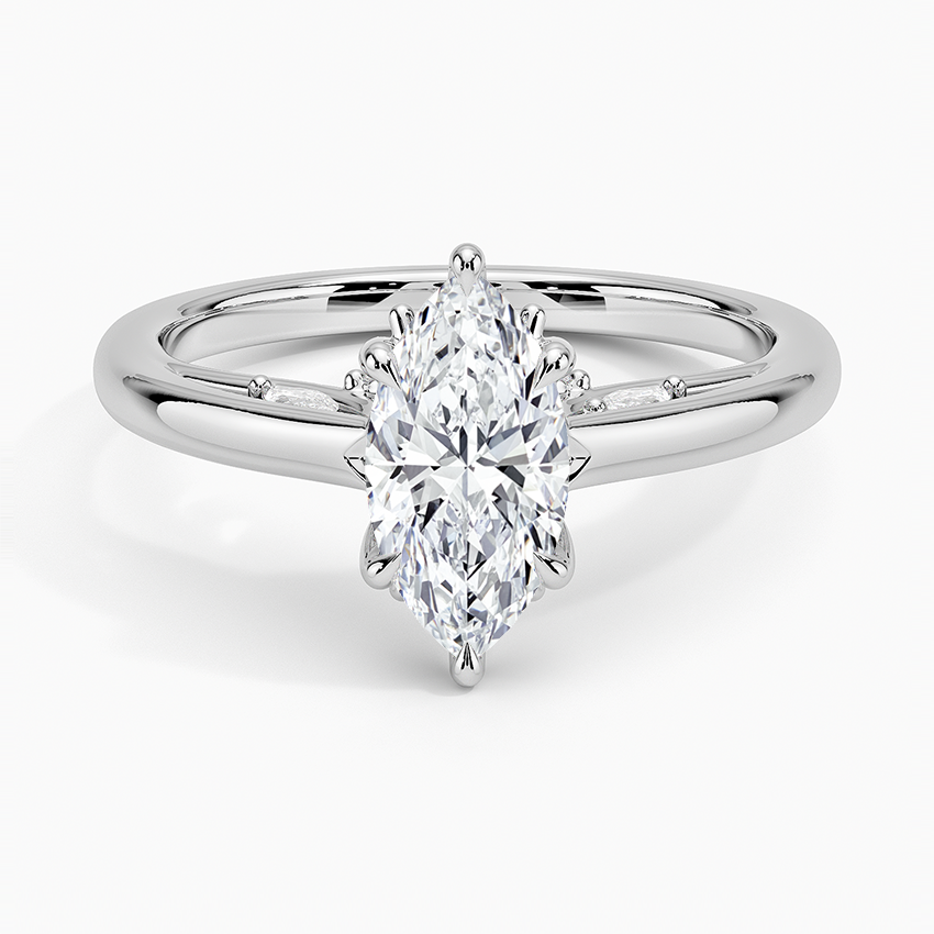 1.30 Karat Marquise Kesim Hidden Halo Tasarım Tektaş Laboratuvar Pırlanta Yüzük - Salzburg