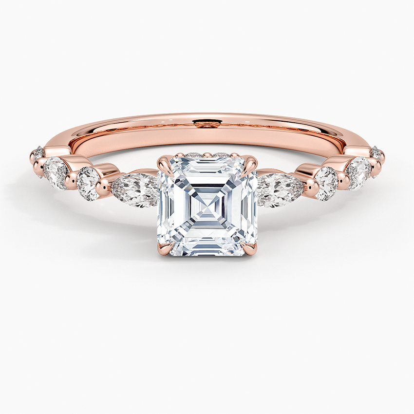 1.50 Karat Asscher Kesim Hidden Halo Tasarım Tektaş Laboratuvar Pırlanta Yüzük - Verona