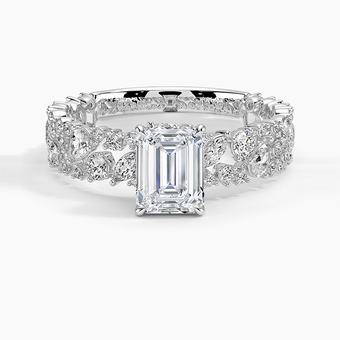 2.00 Karat Emerald Kesim Özel Tasarım Hidden Halo Tektaş Laboratuvar Pırlanta Yüzük - Cannes