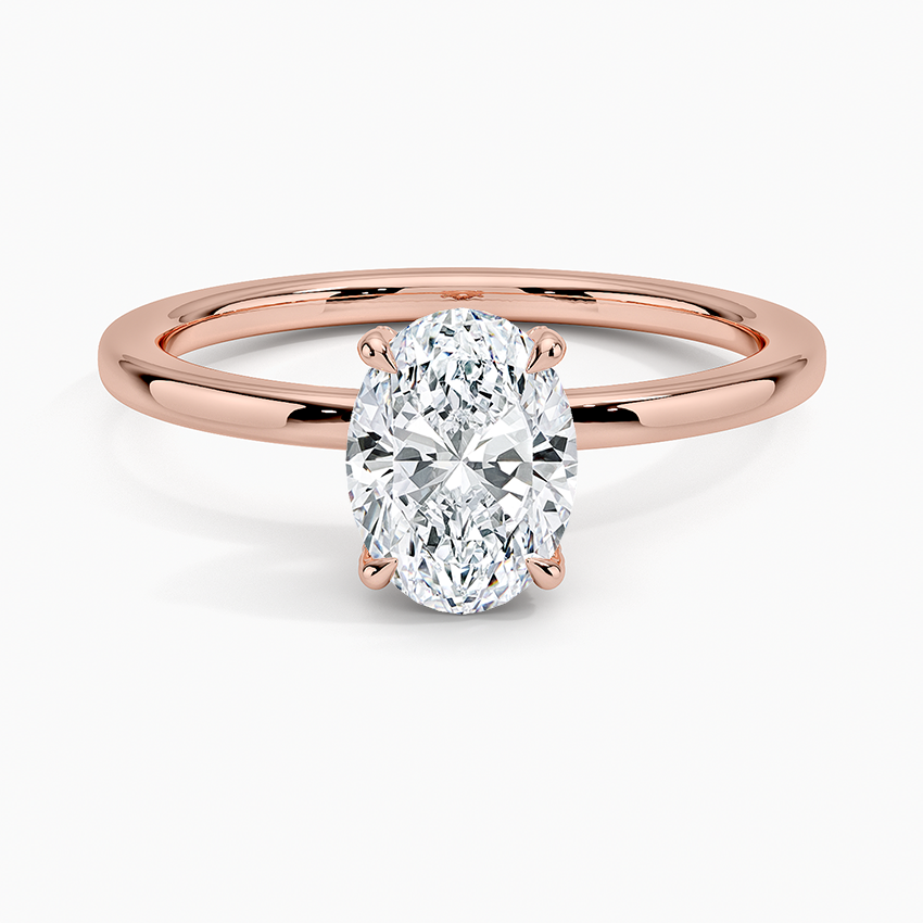 1.15 Karat Oval Kesim Hidden Halo Tasarım Tektaş Laboratuvar Pırlanta Yüzük - Gilora - Bold Diamonds