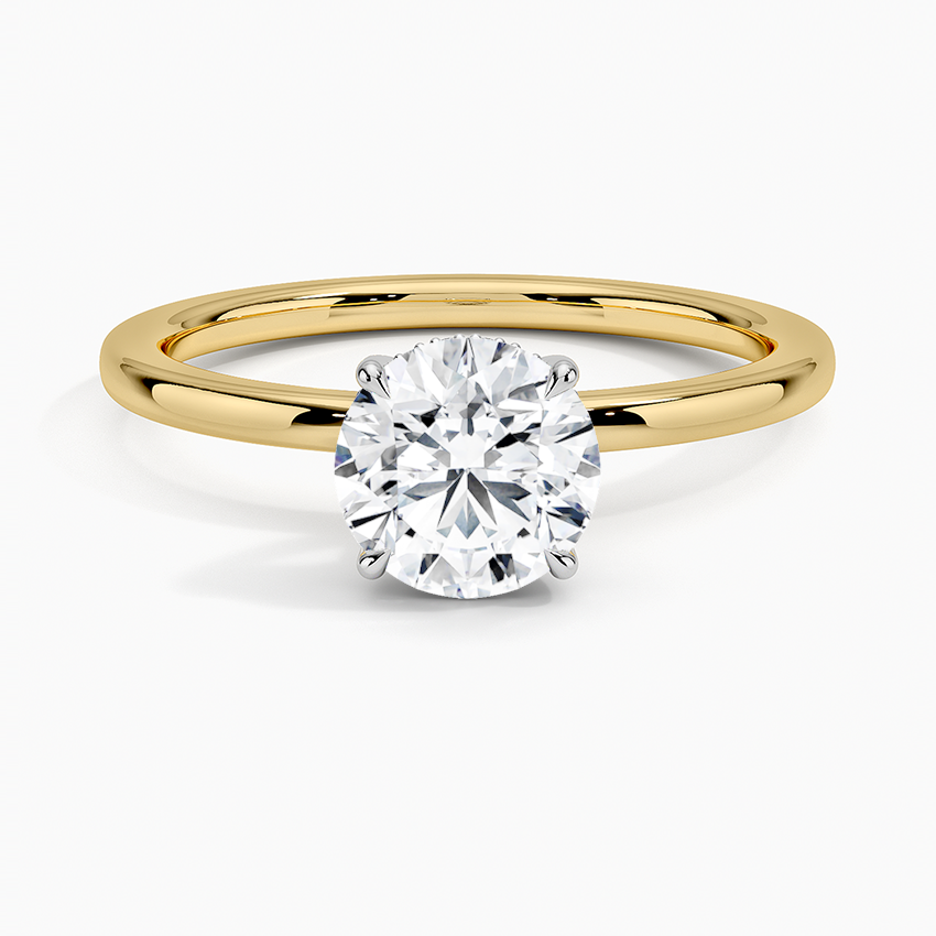1.10 Karat Hidden Halo Tasarım Tektaş Laboratuvar Pırlanta Yüzük 18K - Elora - Bold Diamonds