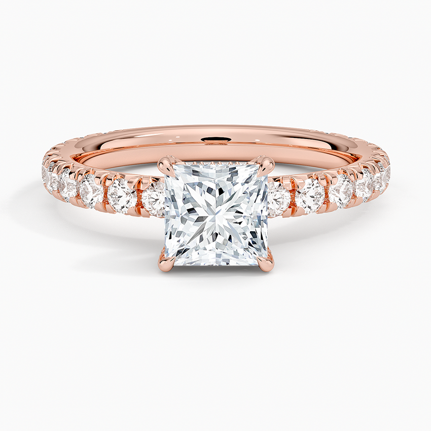 1.60 Carat Princess Halo Design Solitaire Lab Diamond Ring 18K - Florina