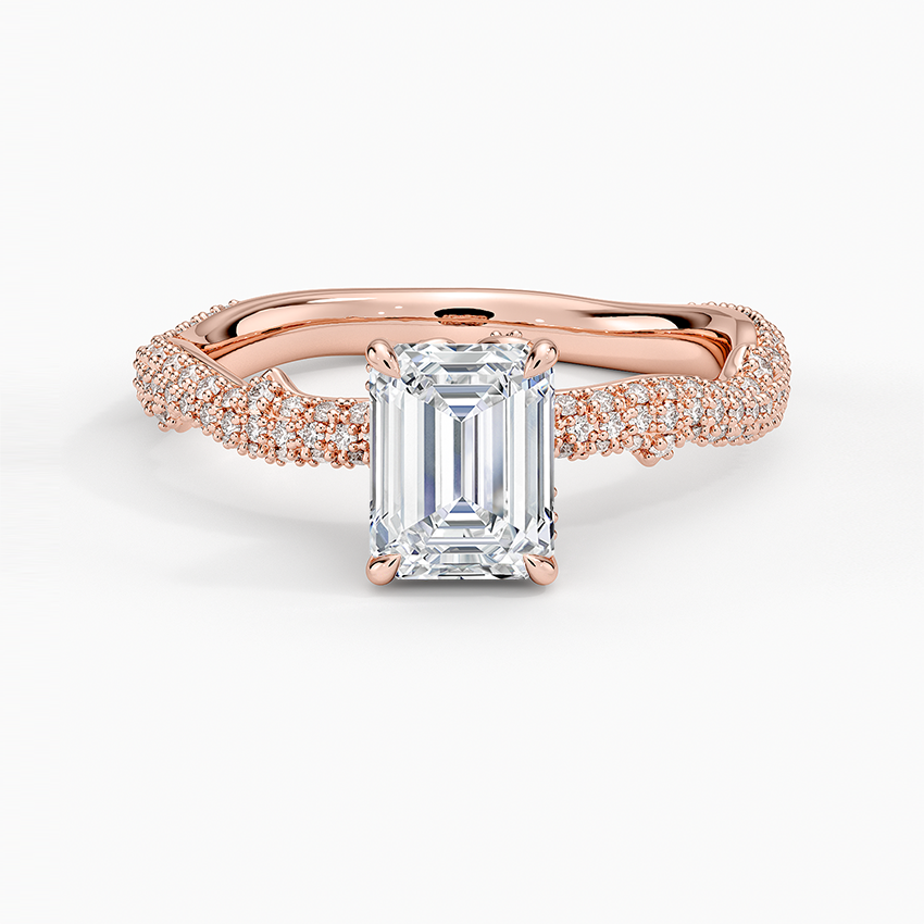 1.75 Karat Emerald Kesim Hidden Halo Tasarım Tektaş Laboratuvar Pırlanta Yüzük - Sorrento
