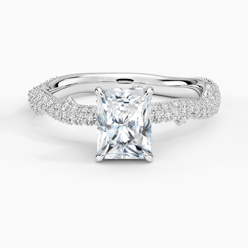 1.75 Karat Radiant Kesim Hidden Halo Tasarım Tektaş Laboratuvar Pırlanta Yüzük - Sorrento