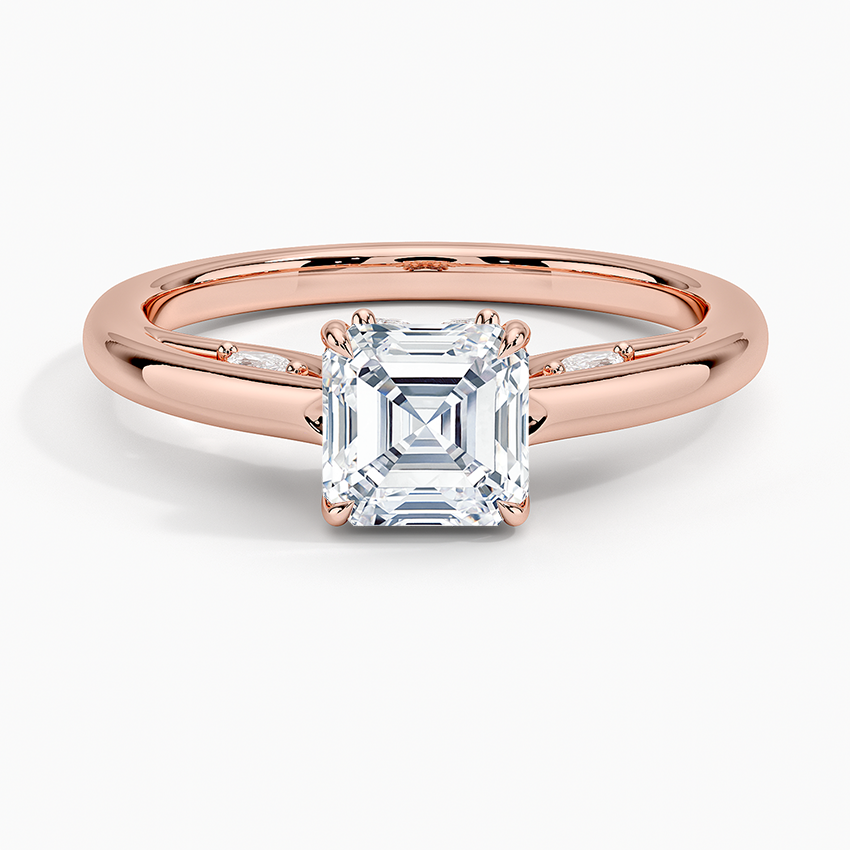 1.30 Asscher Kesim Hidden Halo Tasarım Tektaş Laboratuvar Pırlanta Yüzük - Dalara