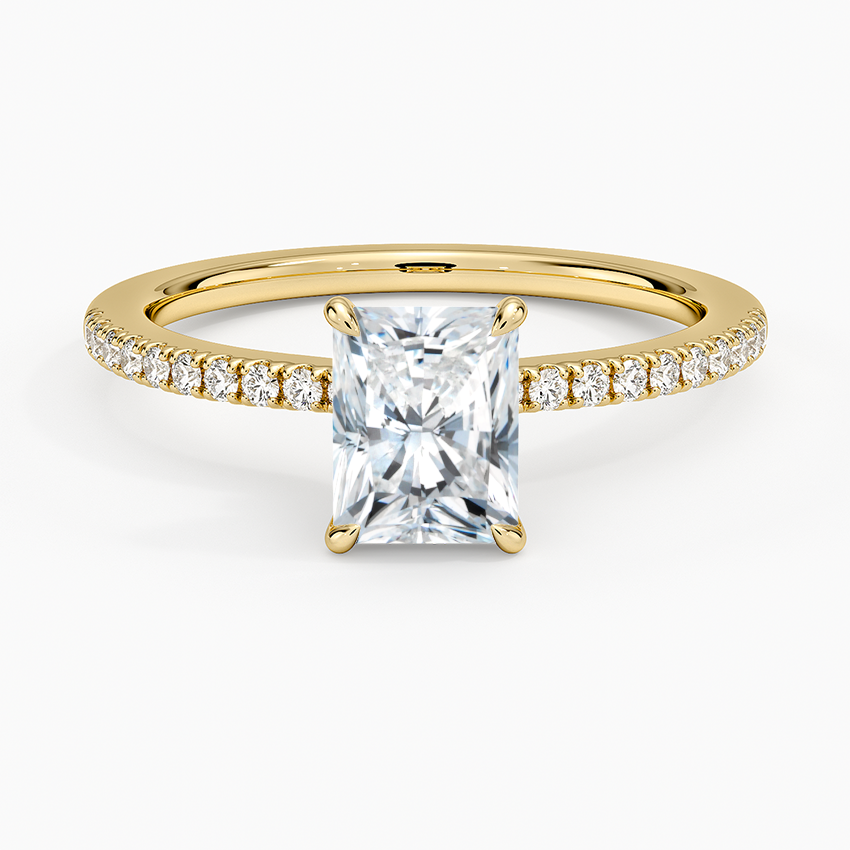 1.25 Karat Radiant Kesim Hidden Halo Tasarım Tektaş Laboratuvar Pırlanta Yüzük - Filora - Bold Diamonds