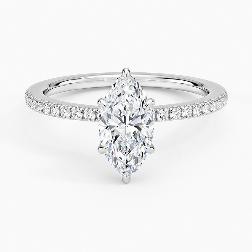 1.25 Karat Marquise Kesim Hidden Halo Tasarım Tektaş Laboratuvar Pırlanta Yüzük - Filora - Bold Diamonds