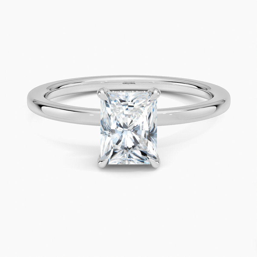 1.15 Karat Radiant Kesim Hidden Halo Tasarım Tektaş Laboratuvar Pırlanta Yüzük - Gilora - Bold Diamonds
