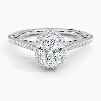 2.50 Karat Oval Kesim Hidden Halo Tasarım Tektaş Laboratuvar Pırlanta Yüzük - Capri