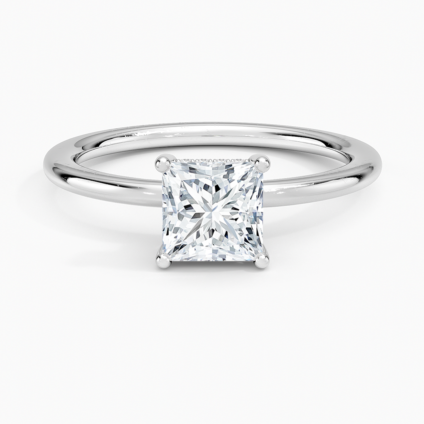 1.10 Prenses Kesim Hidden Halo Tasarım Tektaş Laboratuvar Pırlanta Yüzük - Melara