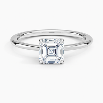 1.10 Karat Asscher Kesim Hidden Halo Tasarım Tektaş Laboratuvar Pırlanta Yüzük - Monaco